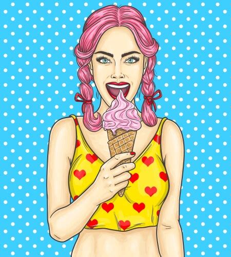 Pop Art Pin Up Of A Sexy Girl Royalty Free Vector Image