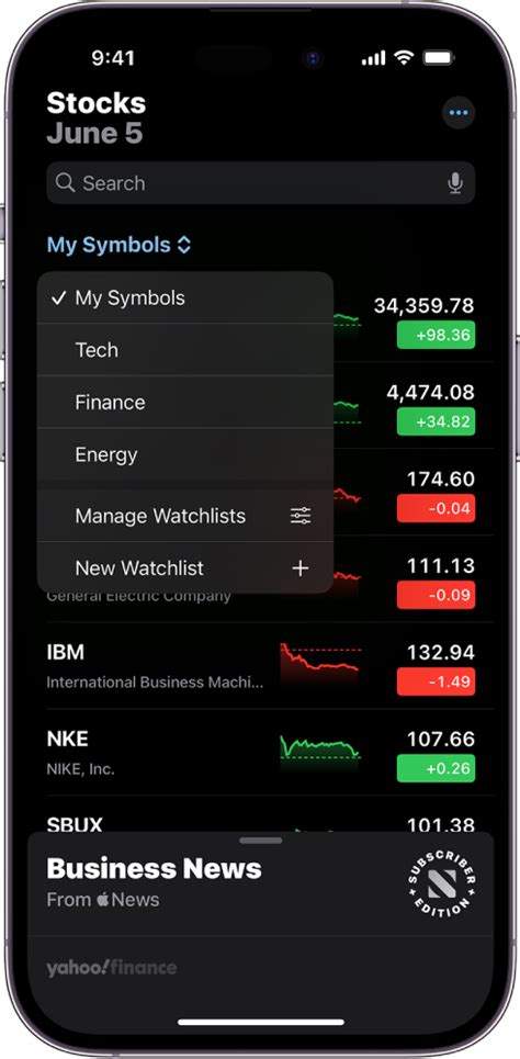 Manage Multiple Watchlists In Stocks On Iphone Apple Support Uk