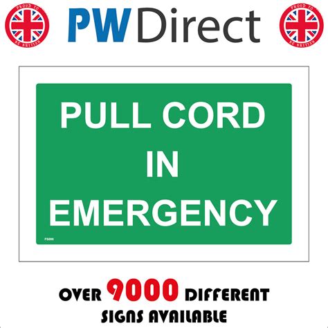 Fs099 Pull Cord In Emergency Sign Alarm Stop Help Train Bus Tram Construction Ebay