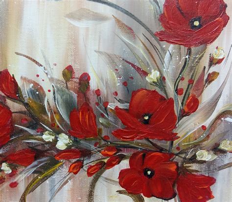 Blumen Leinwandbild Acrylmalerei Moderne Blumenkunst Zeitgen Ssische