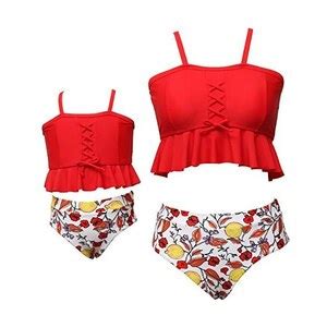 WangsCanis Costume Da Bagno Per Madre E Figlia Bikini Set 2 Pezzi Crop