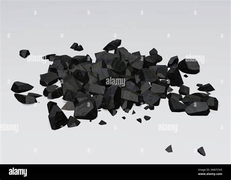 Isolated Pile Of Black Coal Rock Stock Photo Alamy