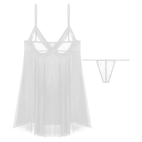 Women Lingerie Set Lace Cupless Chemise Mini Dress Nightgown Nightdress Babydoll Ebay