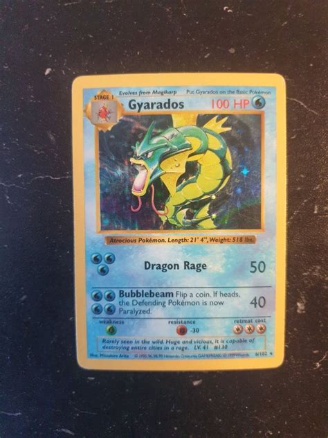 Shadowless Gyarados Holo Base set 1999 WOTC Pok Köp på Tradera