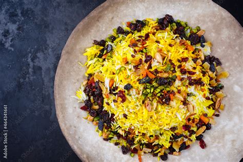 Traditional Persian Tahdig Jeweled Javaher Polow Bride Basmati Rice