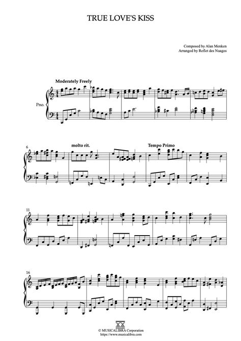 PIANO SOLO SHEET MUSIC True Love S Kiss Musicalibra