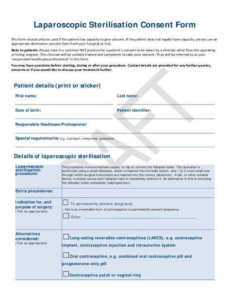 Fillable Online Laparoscopic Sterilisation Consent Form Fax Email Print