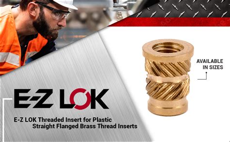 Amazon E Z LOK Threaded Insert For Plastic Straight Flanged Brass