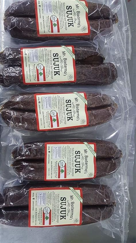 Amazon.com: Mr. Basterma Halal natural dried Sujuk sujouk Dried Sausage ...