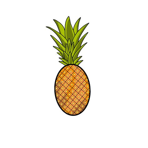 Abacaxi Vetor Png Abacaxi Fruta Abacaxi De Desenho Animado Imagem