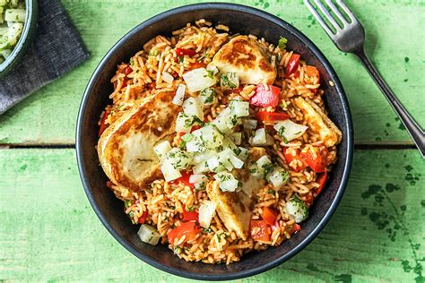 Spiced Halloumi With Tomato Rice Recipe Hellofresh