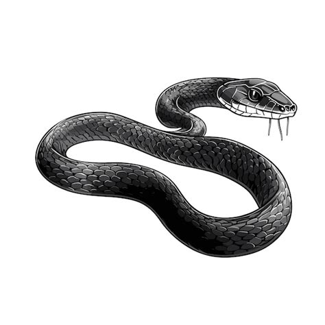 Premium Vector Hand Drawn Sketch Black Rat Snake Illustration