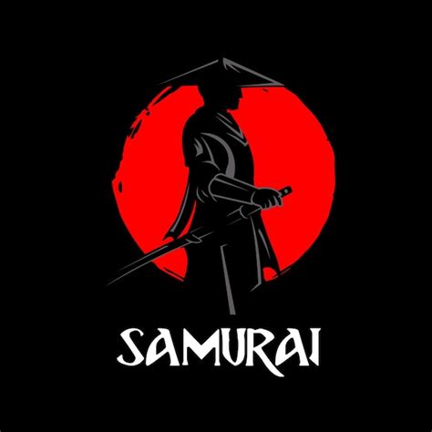 Diseño de logotipo de guerrero samurai Vector Premium