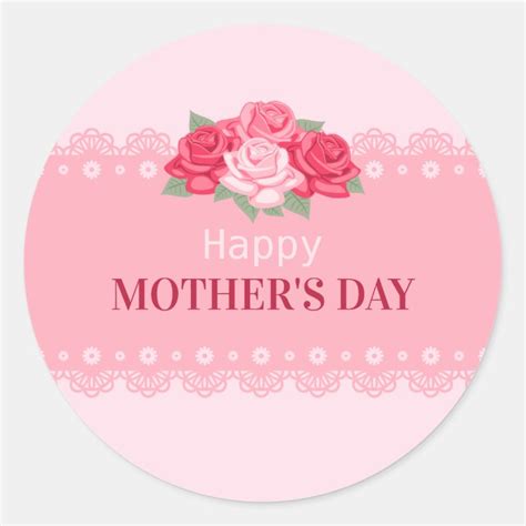 Elegant Floral Happy Mothers Day Sticker Zazzle