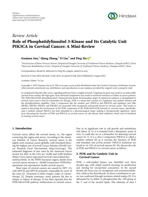 Pdf Role Of Phosphatidylinositol Kinase And Its Catalytic Unit