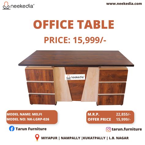 Teak Wood Rectangular Wooden Office Tables With Storage At Rs In