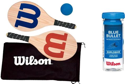 Kit Frescobol Wilson 2 Raquetes Bolinha Tubo 3 Bolas Frescobol