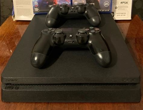 Sony Playstation 4 Слим, 1Тб. Полный комплект: 2 геймпада оригинал, все ...