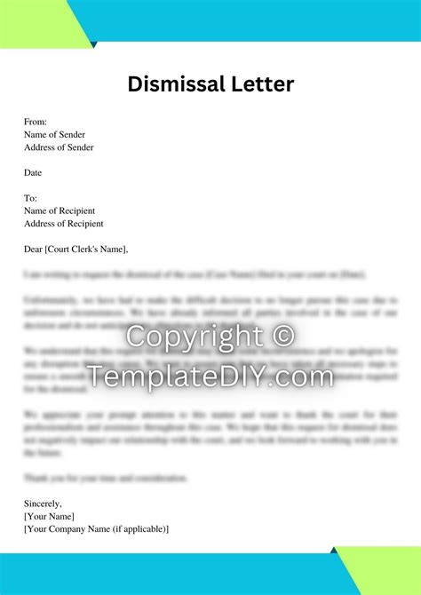 Court Dismissal Letter Sample Template With Examples Word