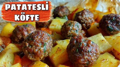 FIRINDA KÖFTE PATATES TARİFİ SALÇALI SOSLU 15 DAKİKADA HAZIRLA FIRINA