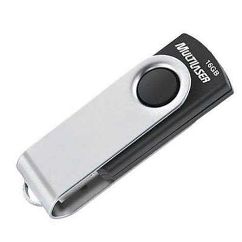 Pen Drive Multilaser Twist 16Gb Preto E Prata USB 2 0 PD588 No Shoptime