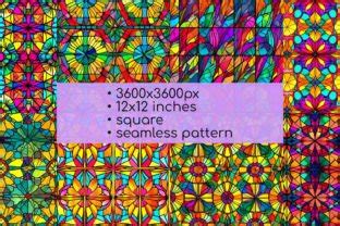 Neon Stained Glass Digital Papers Pack Graphic By Red Gypsy Vintage