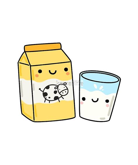 Kawaii Milk Friends By Kawaiilife Redbubble Cute Cartoon Drawings