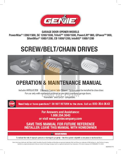 Genie Promax Chain Glide 2 Garage Door Opener Manual Dandk Organizer