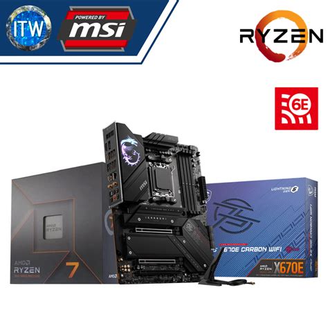 AMD Ryzen 7 7700X Desktop Processor Without Cooler With MSI MPG X670E