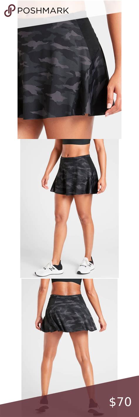 Athleta Black Camo Match Point 13 5 Skort Skirt S