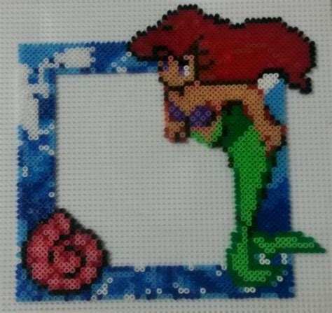 Ariel Photo Frame Perler Beads By Cielhargreaves On Deviantart Diy Perler Bead Crafts Perler