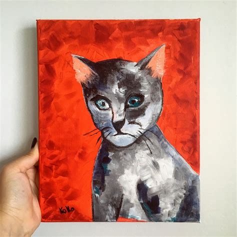 Weird Cat Painting at PaintingValley.com | Explore collection of Weird ...