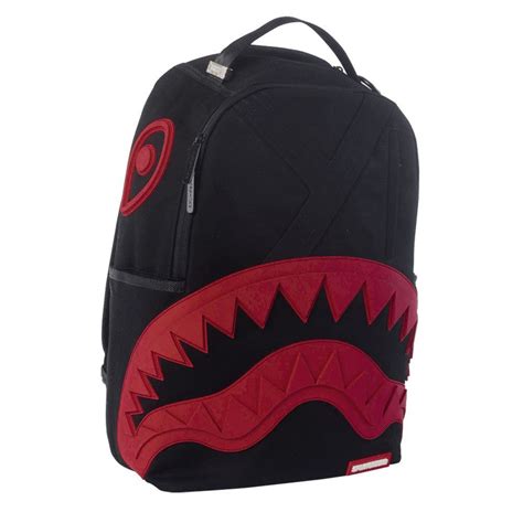 Introducing The Sprayground Villain Rubber Shark Backpack Featuring A Red Rubber Shark Mouth On