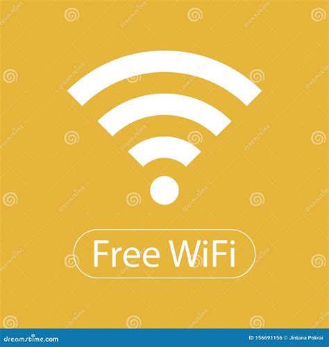 Cone Wifi Livre Em Fundo Amarelo Vetor Ilustra O Stock Ilustra O