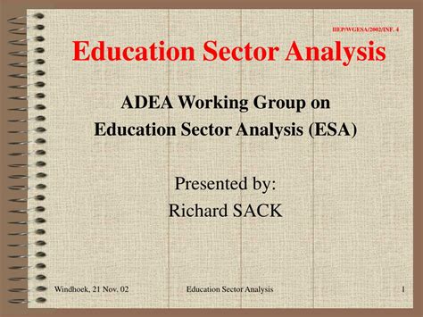 PPT - IIEP/WGESA/2002/INF. 4 Education Sector Analysis PowerPoint