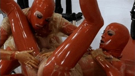 P Lesbian P S In Red Latex Outfits Part 1 Of 4 Bondaged Chain S And P