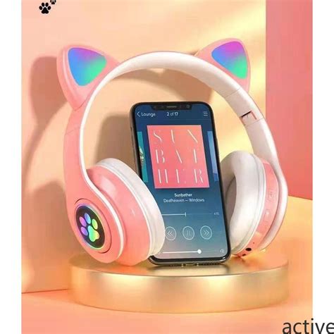 Fone Orelha De Gato Gatinho Cat Bluetooth Ear Led Rgb Headphone