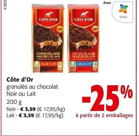 Promo Côte D or Granulés Au Chocolat chez Colruyt iCatalogue fr