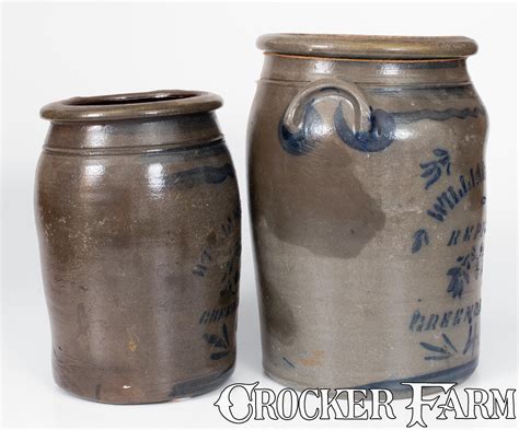 Lot Of Two Williams And Reppert Greensboro Pa Stoneware Jars Lot