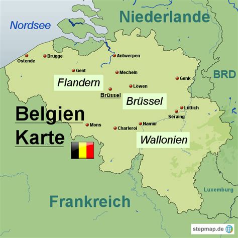 StepMap Belgien Karte Landkarte für Belgien