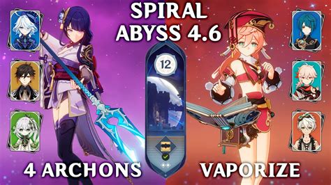 4 Archons Yanfei Vaporize Spiral Abyss 4 6 Genshin Impact 4 6 YouTube