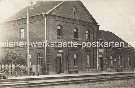 Fotokarte Cesvaine Bahnhof um 1925 Wiener Werkstätte Postkarten