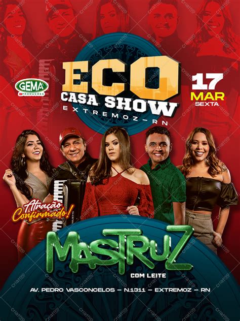 Flyer show de forró mastruz leite psd download 1789 Criativo