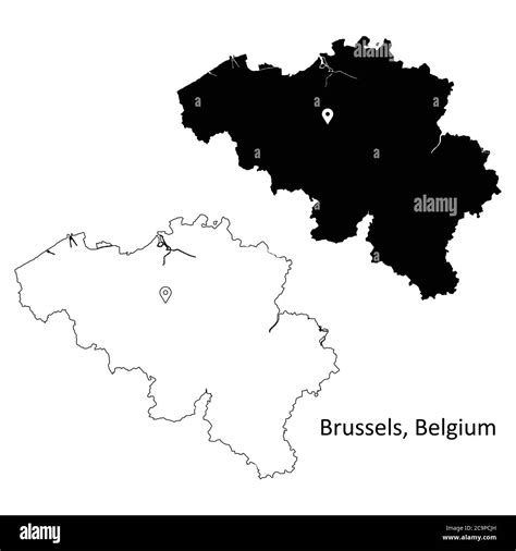 Br Ssel Belgien Detaillierte Landkarte Mit Lage Pin Auf Belgische