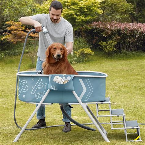 Buy Furesh Steper Big Dog Bath Tub With Stairs Elevated Portable