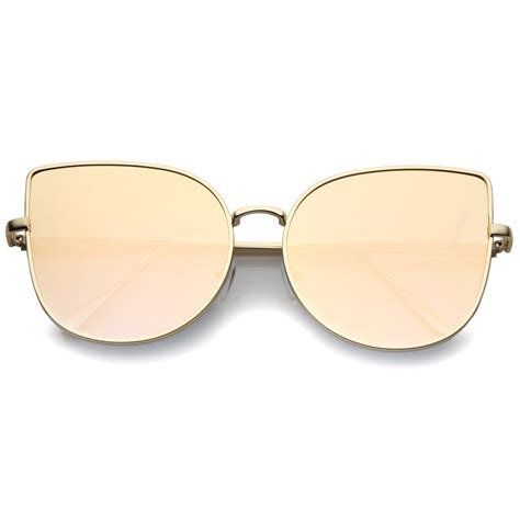 Oversize Modern Flat Mirror Lens Fat Eye Sunglasses A852 Oversized