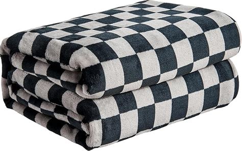 Amazon FY FIBER HOUSE Checkered Flannel Fleece Throw Blanket King