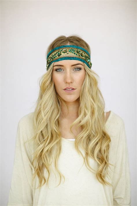 Bohemian Beaded Indian Ribbon Headband Head Wrap By Threebirdnest 2800 Lazy Day Hairstyles