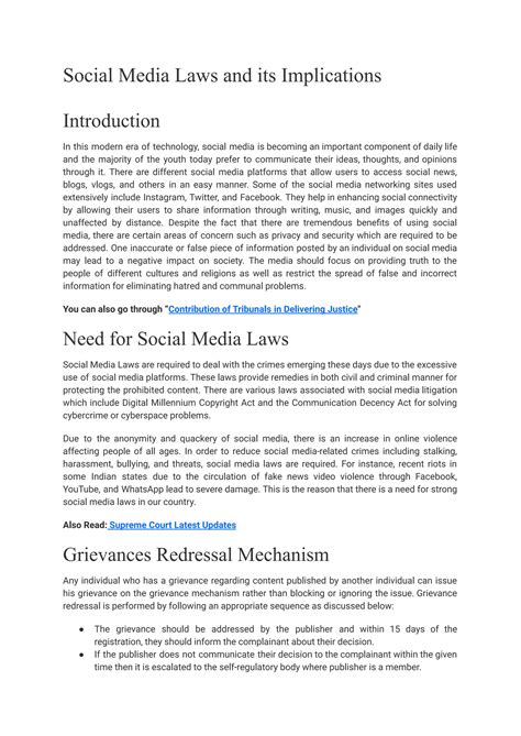 Social Media Laws And Its Implications Pdf