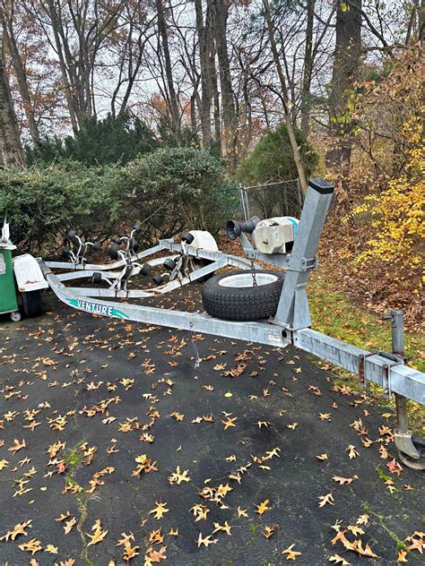 16 foot galvanized boat trailer with spare tire and electric winch